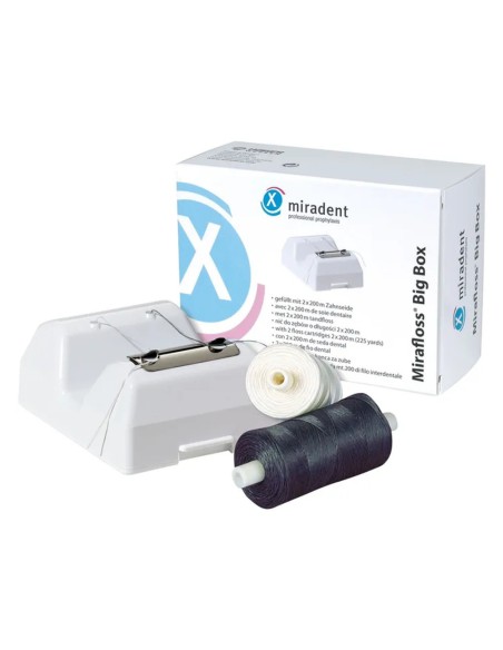 Miradent Mirafloss Big Mint Seda Dental con Dispensador, Menta, 2 Rollos 200m Hager Werken