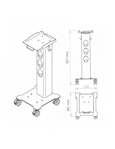 Carrito para Scaler de Ultrasonidos PT-A con Aeropulidor Woodpecker
