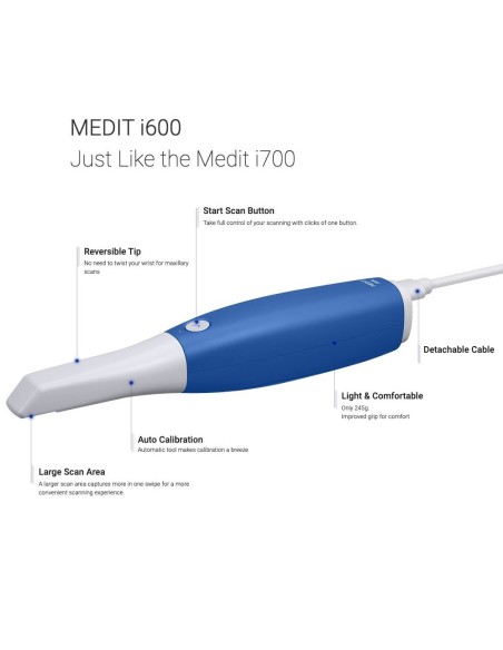 Medit i600 con Estación de Escaneo IOS Cart Touch, Pantalla Táctil, Teclado y Ordenador