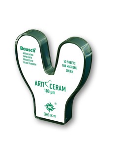 Papel de Articular Arti-Ceram BK93 Verde Herradura 200 µm 50 Hojas Bausch 2