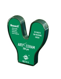 Papel de Articular Arti-Ceram BK93 Verde Herradura 200 µm 50 Hojas Bausch