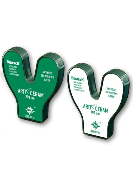 Papel de Articular Arti-Ceram Verde Herradura 100 µm o 200µm Caja 50 Hojas Bausch