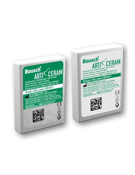 Papel de Articular Arti-Ceram Verde 100 µm o 200µm Dispensador 50 Tiras Bausch