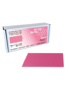 Arti-Pink Bite Cera Extra Dura 3mm Registro Mordida Rectangular 12 piezas Bausch