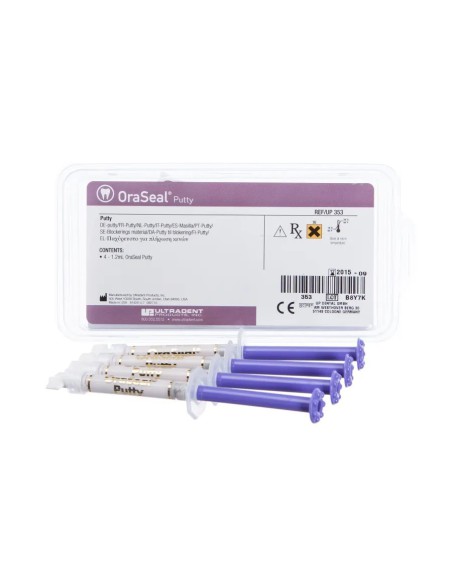 OraSeal Putty Masilla, Dique de Goma, Reposición 4 jeringas 1,2ml Ultradent