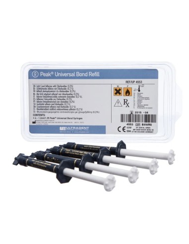 Peak Universal Bond Adhesivo, Reposición 4 jeringas 1,2ml Ultradent