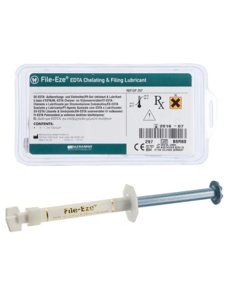 File-Eze Solución EDTA 19% Irrigante, Lubricante Limas, Reposición 4 Jeringas 1,2ml Ultradent