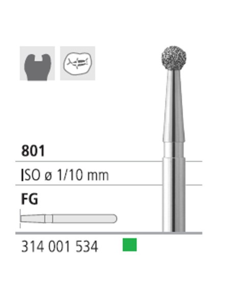 Fresas Diamante FG 201 Medio 801-018 Bola 6 uds Intensiv