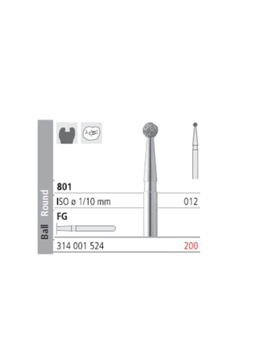 Fresas Diamante FG 200 Medio 801-012 Bola 6u. Intensiv