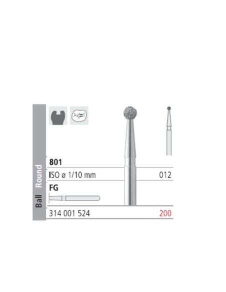 Fresas Diamante FG 200 Medio 801-012 Bola 6u. Intensiv