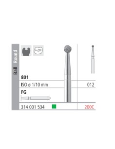 Fresas Diamante FG 201S Medio 801-014 Bola 6 uds Intensiv