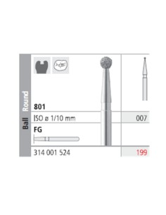 Fresas Diamante FG 199 Medio 801-007 Bola Caja 6 uds Intensiv