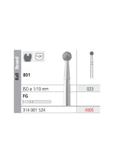 Fresas Diamante FG 400S Bola, Medio 801-023 Caja 6 uds Intensiv