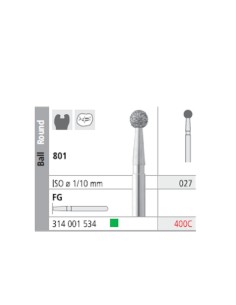 Fresas Diamante FG 400C Bola, Grueso 801-027 Caja 6 unidades Intensiv