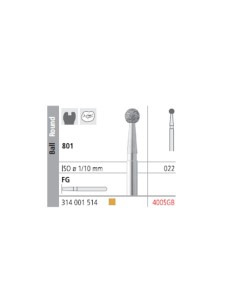 Fresas Diamante FG 400SGB Bola, Fino 801-022 Caja 6 unidades Intensiv
