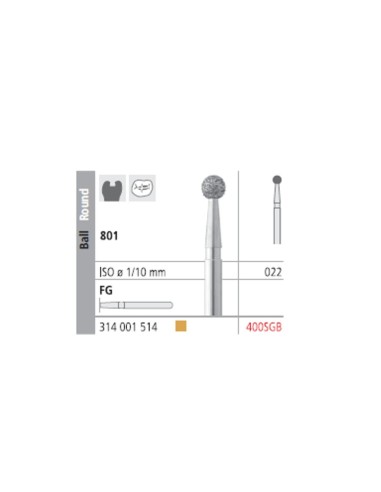 Fresas Diamante FG 400SGB Bola, Fino 801-022 Caja 6 unidades Intensiv