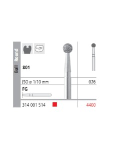 Fresas Diamante FG 4400 Bola, Fino 801-026 Caja 6 unidades Intensiv