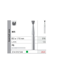 Fresas Diamante FG 202C Cono Invertido, Grueso 805-016 Caja 6 unidades Intensiv