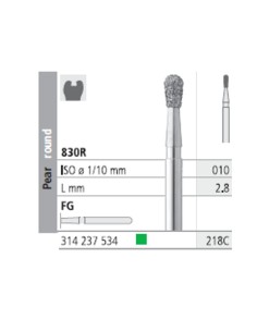 Fresas Diamante FG 218C Pera Redonda, Grueso 830R-010 L2,8 Caja 6u Intensiv