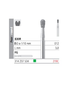 Fresas Diamante FG 219C Pera Redonda, Grueso 830R-012 L3 Caja 6u Intensiv
