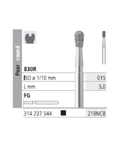 Fresas Diamante FG 219NCB Pera Redonda, Super Grueso, Negro 830R-015 L3 Caja 6u Intensiv