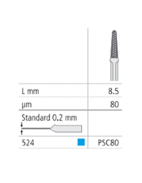 Lima Oscilante Proxoshape Coarse Diamantada y Perforada 80µm PSC80 Grueso L8,5 mm Intensiv 1 ud