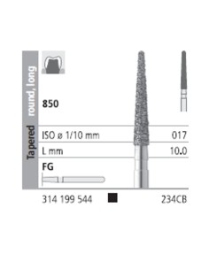 Fresas Diamante FG 234CB Cónico, Redondo, Largo, Grueso 850-017 L10 Caja 6u Intensiv