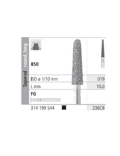 Fresas Diamante FG 236CB Cónico, Redondo, Largo, Grueso 850-019 L10 Caja 6u Intensiv