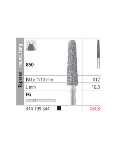 Fresas Diamante FG D6 CB Cónico, Redondo, Largo, Grueso 850-017 L10 Caja 6u Intensiv