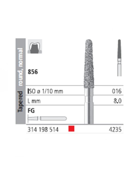 Fresas Diamante FG 4235 Cónico, Redondo, Normal 856-016 Fino Promo Pack 18uds Intensiv