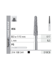 Fresas Diamante FG D18CB Cónico, Redondo, Normal 856-017 S.Grueso L8 Caja 6u Intensiv