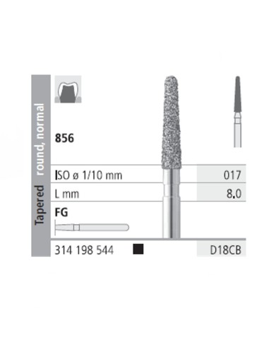 Fresas Diamante FG D18CB Cónico, Redondo, Normal 856-017 S.Grueso L8 Caja 6u Intensiv