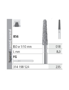 Fresas Diamante FG 235 Cónico, Redondo, Normal 856-018 Medio L8 Caja 6u Intensiv