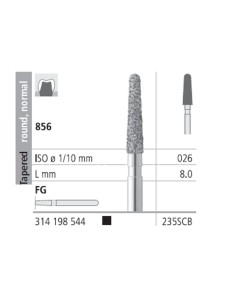 Fresas Diamante FG 235SCB Cónico, Redondo, Normal 856-026 Super Grueso L8 Caja 6u Intensiv