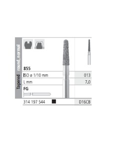 Fresas Diamante FG D16CB Cónico Redondo Normal 855-013 S. Grueso L7 Caja 6u Intensiv