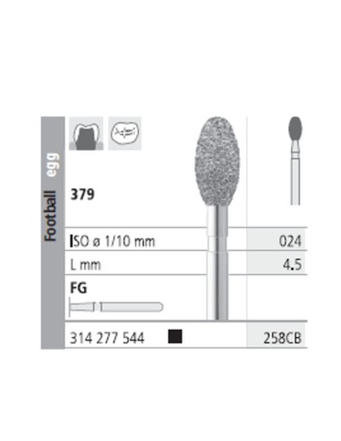 Fresas Diamante FG 258CB Balón de Rugby 379-024 Medio L4,5 Caja 6u Intensiv
