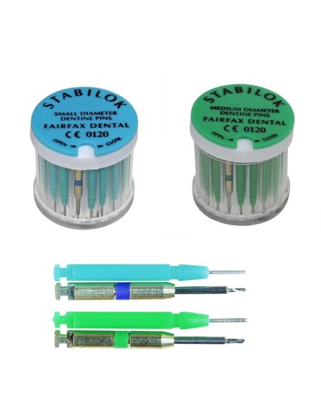 Pins Dentarios Stabilok Acero 20 unidades + 1 drill de Fairfax Dental