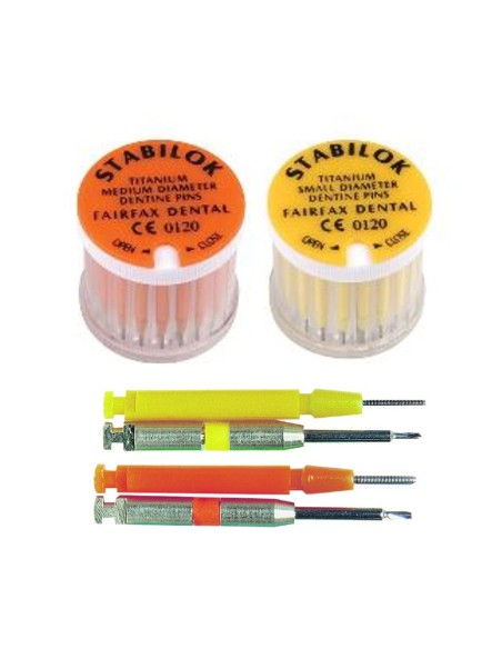 Pins para Dentina Stabilok Titanio 20 unidades + 1 drill de Fairfax Dental