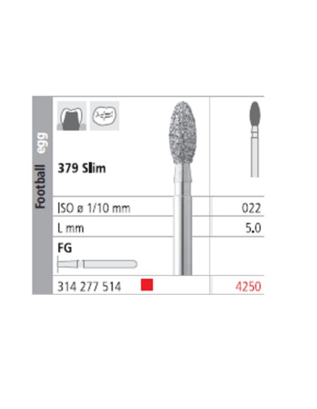 Fresas Diamante FG 4250 Balón Rugby 379 Slim 022 Medio L5 Caja 6 uds Intensiv