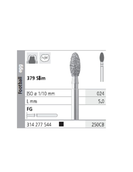Fresas Diamante FG 250CB Balón Rugby 379 Slim 024 Super Grueso L5 Caja 6 uds Intensiv