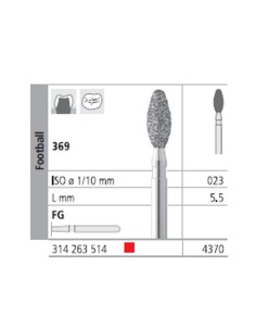 Fresas Diamante FG 4370 Balón de Rugby 369-023 Fino L5,5 Caja 6u Intensiv