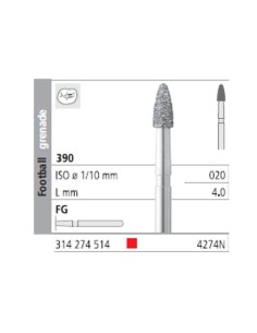 Fresas Diamante FG 4274N Granada 390-020 Fino L4 Caja 6u Intensiv