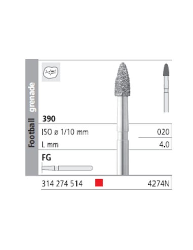 Fresas Diamante FG 4274N Granada 390-020 Fino L4 Caja 6u Intensiv