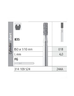 Fresas Diamante FG 244A Cilindro Corto 835-018 Medio L4 Caja 6 uds Intensiv