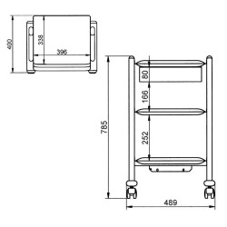 Carrito Móvil con Cajón y 3 Enchufes 2