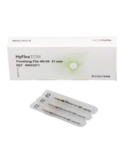 HyFlex EDM Niti Finishing File, Limas de Acabado 21mm 40/.04 Reposición 3uds Coltène