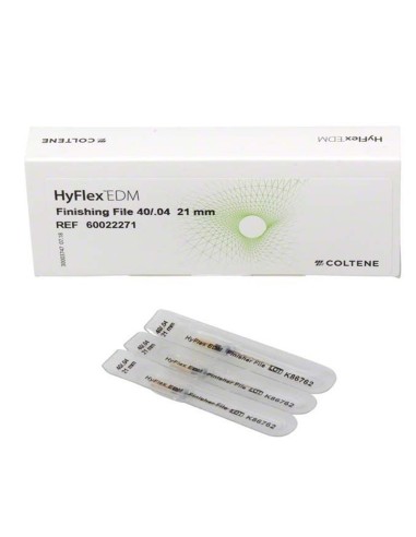 HyFlex EDM Niti Finishing File, Limas de Acabado 21mm 40/.04 Reposición 3uds Coltène