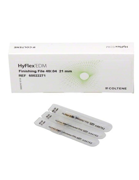 HyFlex EDM Niti Finishing File, Limas de Acabado 21mm 40/.04 Reposición 3uds Coltène