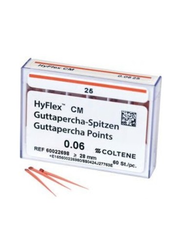 Punta de Guttapercha HyFlex CM 25/.06 Caja 60 uds Coltène