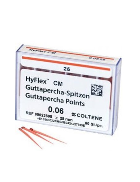 Punta de Guttapercha HyFlex CM 25/.06 Caja 60 uds Coltène